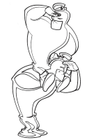 A coloring page of mega mindy